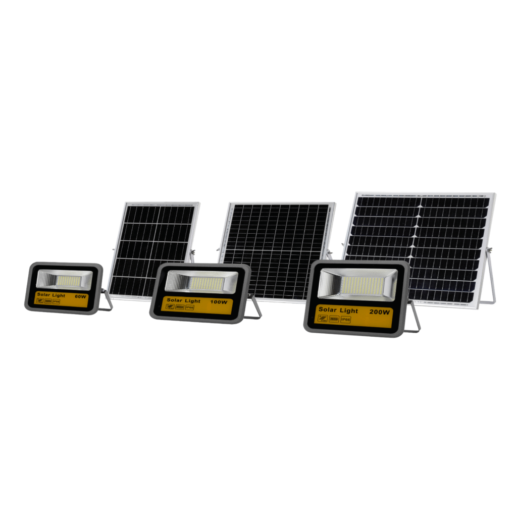 Aluminum Solar Flood Light SLB26-60W_100W_200W_300W_400W – Waterproof IP65 Security Light